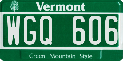 VT license plate WGQ606