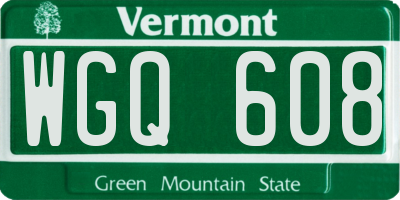 VT license plate WGQ608