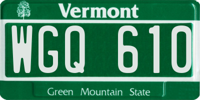 VT license plate WGQ610
