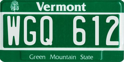 VT license plate WGQ612