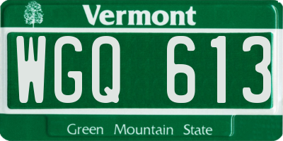VT license plate WGQ613
