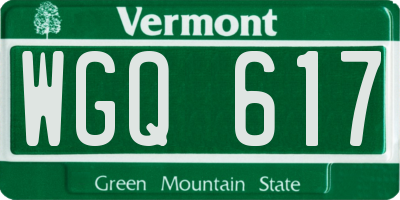 VT license plate WGQ617