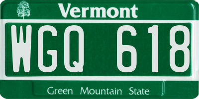 VT license plate WGQ618