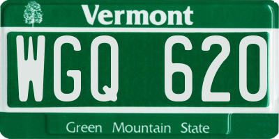 VT license plate WGQ620