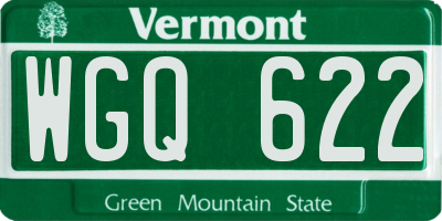 VT license plate WGQ622