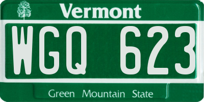 VT license plate WGQ623