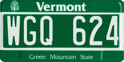 VT license plate WGQ624