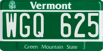 VT license plate WGQ625