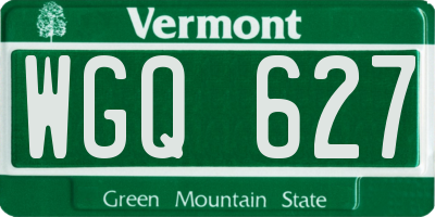 VT license plate WGQ627