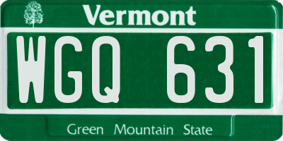 VT license plate WGQ631