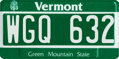 VT license plate WGQ632