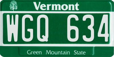 VT license plate WGQ634