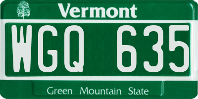VT license plate WGQ635