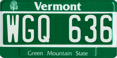 VT license plate WGQ636