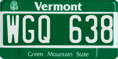 VT license plate WGQ638