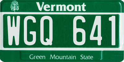 VT license plate WGQ641