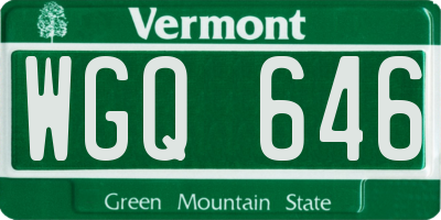 VT license plate WGQ646