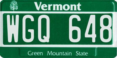 VT license plate WGQ648