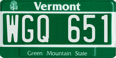 VT license plate WGQ651