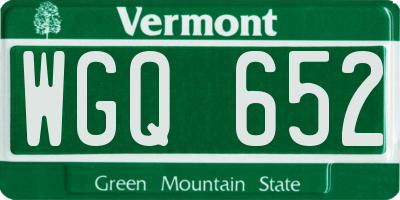 VT license plate WGQ652