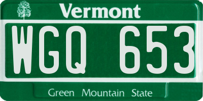 VT license plate WGQ653