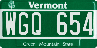VT license plate WGQ654