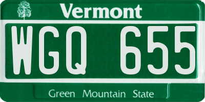 VT license plate WGQ655