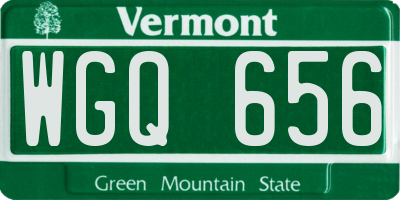 VT license plate WGQ656