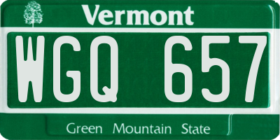 VT license plate WGQ657