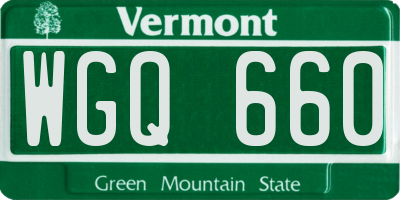 VT license plate WGQ660
