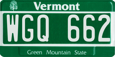 VT license plate WGQ662