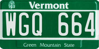 VT license plate WGQ664
