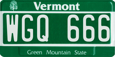 VT license plate WGQ666