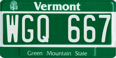 VT license plate WGQ667