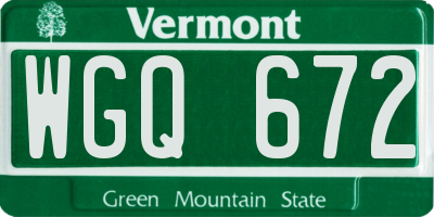 VT license plate WGQ672
