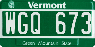 VT license plate WGQ673