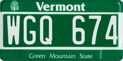 VT license plate WGQ674