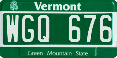 VT license plate WGQ676