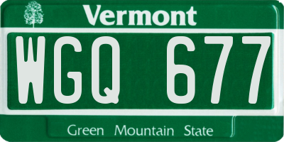 VT license plate WGQ677
