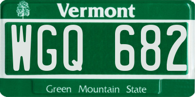 VT license plate WGQ682