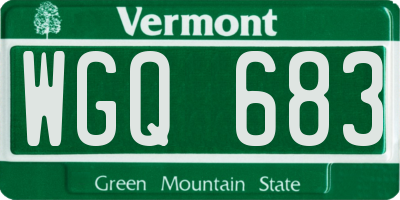 VT license plate WGQ683