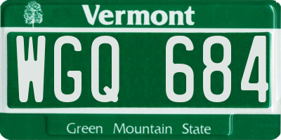 VT license plate WGQ684