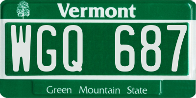 VT license plate WGQ687