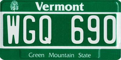 VT license plate WGQ690