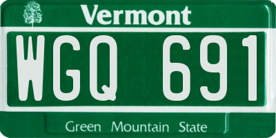 VT license plate WGQ691
