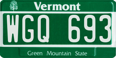 VT license plate WGQ693
