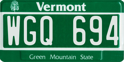 VT license plate WGQ694