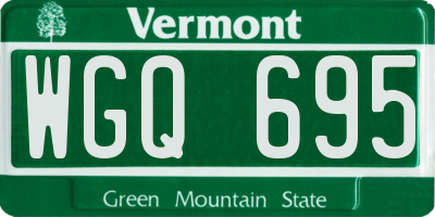 VT license plate WGQ695