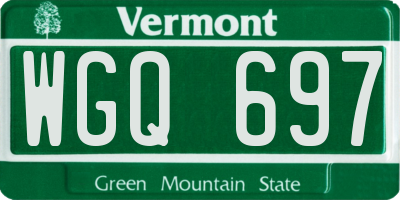 VT license plate WGQ697