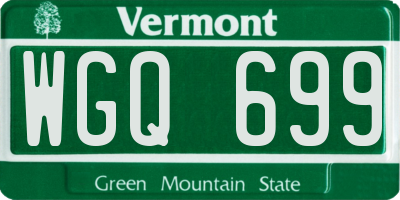 VT license plate WGQ699